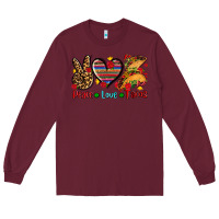 Burgundy peace love tacos Long Sleeve Tee - AdoDesignShop