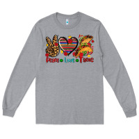 Heather Grey peace love tacos Long Sleeve Tee - AdoDesignShop
