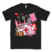 Black nurse  valentines day love Classic Tee - AdoDesignShop