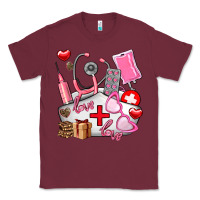 Burgundy nurse  valentines day love Classic Tee - AdoDesignShop