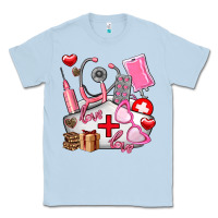 Dusty Blue nurse  valentines day love Classic Tee - AdoDesignShop