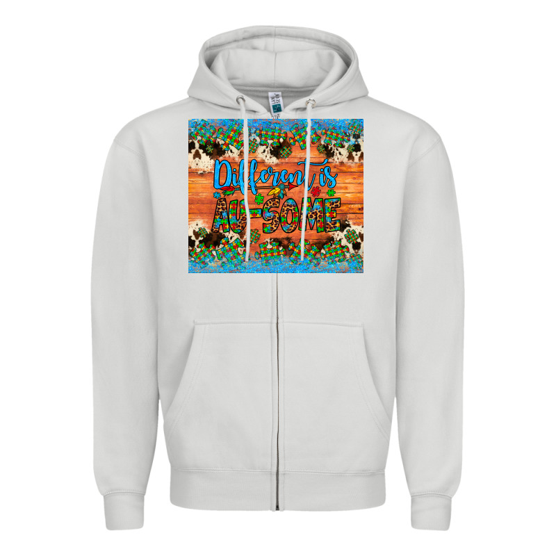 Different Is Au Some Autism Awareness Cowhide Leopard Tumbler Zipper Hoodie by Artiststas | Teevron