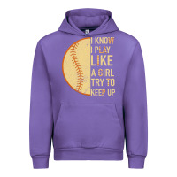 Tulip I Know I Play Like A Girl Try To Keep Up Softball Urban Hoodie - Bettercallsaul