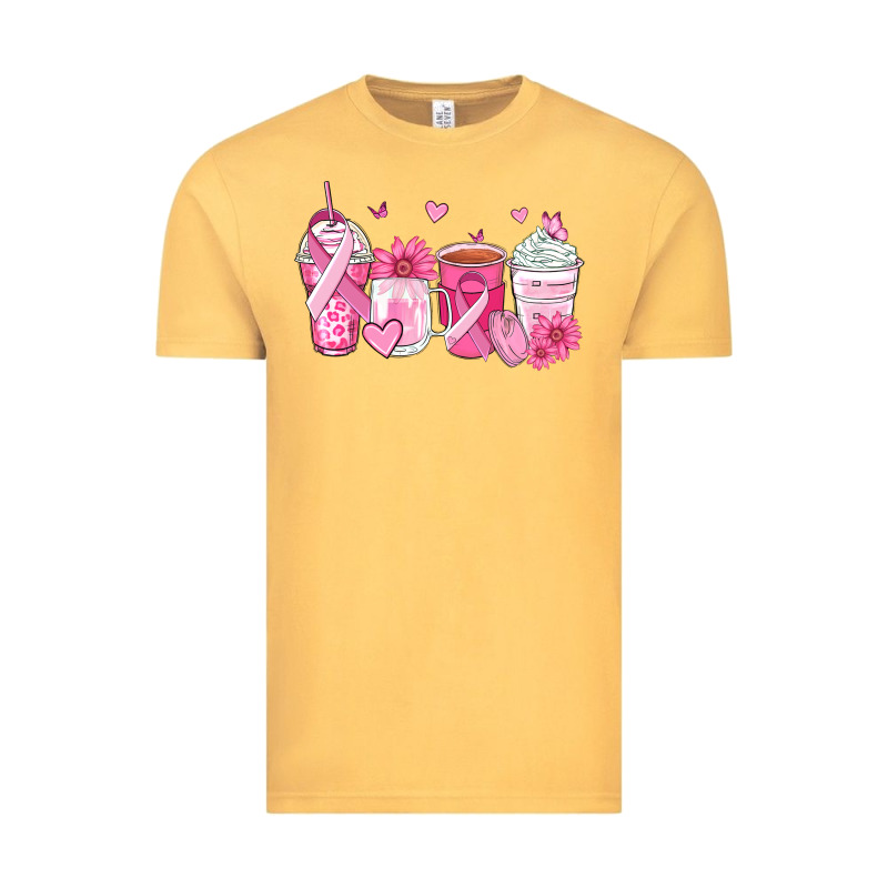 Breast Cancer Coffee Cups Vintage Tee by Zillion Design Studio | Teevron