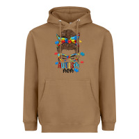 Toasted Coconut messy bun autism mom Heavyweight Hoodie - MaliasSmallBusiness