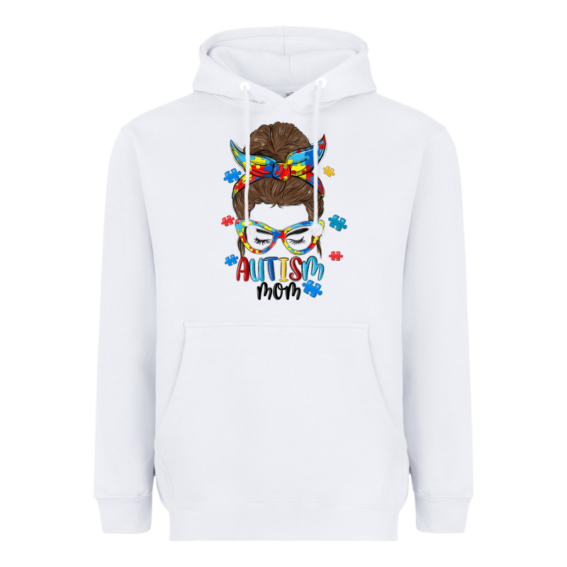 Messy Bun Autism Mom Heavyweight Hoodie by MaliasSmallBusiness | Teevron