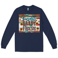 Navy smart  sassy fierce Long Sleeve Tee - JahusDesignShop