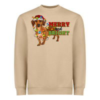 Mushroom merry and bright dachshund Heavyweight Sweatshirt - RanaPortraitStore
