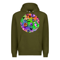 Army Green halloween round earrings 4 Premium Hoodie - BundleAndBundleShop