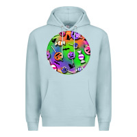Blue Mist halloween round earrings 4 Premium Hoodie - BundleAndBundleShop