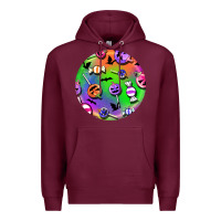 Burgundy halloween round earrings 4 Premium Hoodie - BundleAndBundleShop
