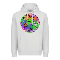 Dove Grey halloween round earrings 4 Premium Hoodie - BundleAndBundleShop