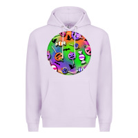 Lilac halloween round earrings 4 Premium Hoodie - BundleAndBundleShop