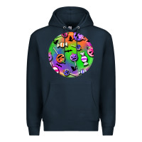 Navy halloween round earrings 4 Premium Hoodie - BundleAndBundleShop