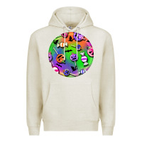 Oatmeal Heather halloween round earrings 4 Premium Hoodie - BundleAndBundleShop