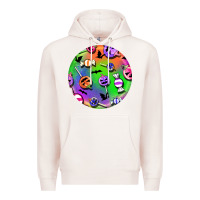 Pale Pink halloween round earrings 4 Premium Hoodie - BundleAndBundleShop