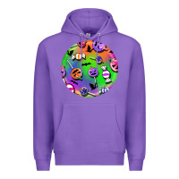 Purple halloween round earrings 4 Premium Hoodie - BundleAndBundleShop