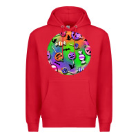 Red halloween round earrings 4 Premium Hoodie - BundleAndBundleShop