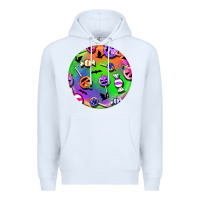 White halloween round earrings 4 Premium Hoodie - BundleAndBundleShop
