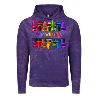 Cloud Purple teacher life crayons Vintage Hoodie - texasbilliewilder