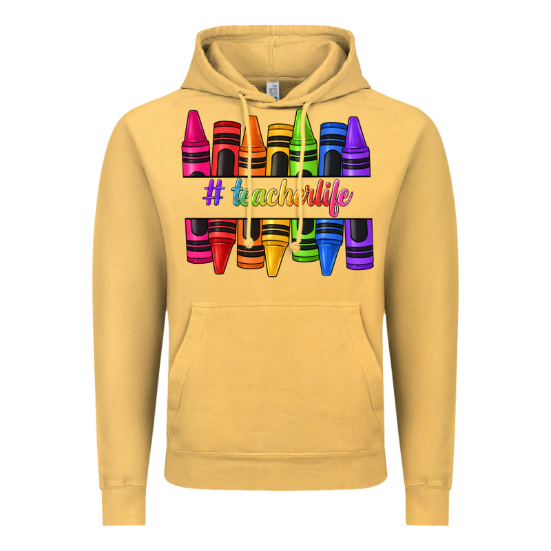 Teacher Life Crayons Vintage Hoodie by texasbilliewilder | Teevron