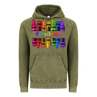 Vintage Olive teacher life crayons Vintage Hoodie - texasbilliewilder