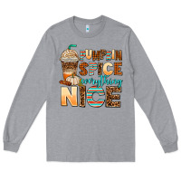 Heather Grey pumpkin spice everything nice Long Sleeve Tee - AdoDesignShop