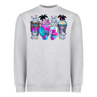 Heather Grey hippopotamus coffee cups Heavyweight Sweatshirt - Zillion Design Studio