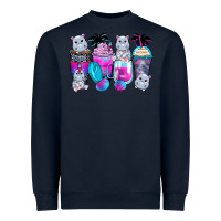 Navy hippopotamus coffee cups Heavyweight Sweatshirt - Zillion Design Studio