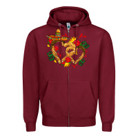 Burgundy Churros with love and sombrero Zipper Hoodie - AdoDesignShop