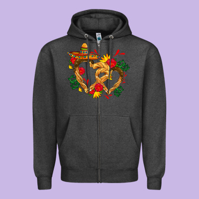 Churros With Love And Sombrero Zipper Hoodie Designed By Adodesignshop