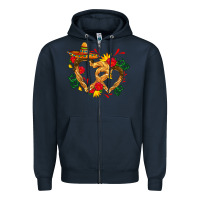 Navy Churros with love and sombrero Zipper Hoodie - AdoDesignShop