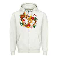 Oatmeal Heather Churros with love and sombrero Zipper Hoodie - AdoDesignShop