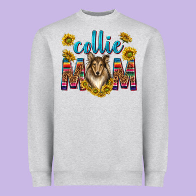 Western Collie Mom Heavyweight Sweatshirt Designed By Texasbilliewilder