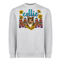 Heather Grey western collie mom Heavyweight Sweatshirt - texasbilliewilder