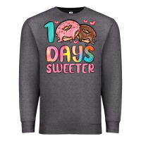 Charcoal Heather 100 days sweeter Premium Sweatshirt - MaliasSmallBusiness