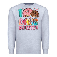 Heather Grey 100 days sweeter Premium Sweatshirt - MaliasSmallBusiness