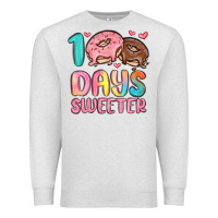 Oatmeal Heather 100 days sweeter Premium Sweatshirt - MaliasSmallBusiness