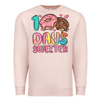Pale Pink 100 days sweeter Premium Sweatshirt - MaliasSmallBusiness