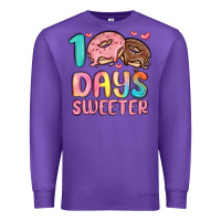 Purple 100 days sweeter Premium Sweatshirt - MaliasSmallBusiness