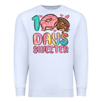 White 100 days sweeter Premium Sweatshirt - MaliasSmallBusiness