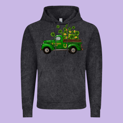 Vintage Hoodie st patricks truck shamrock horseshoe gold