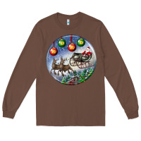 Chestnut santa claus with deer christmas ornament Long Sleeve Tee - BundleAndBundleShop