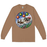 Toasted Coconut santa claus with deer christmas ornament Long Sleeve Tee - BundleAndBundleShop