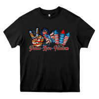 Black peace love freedom Heavy Core Tee - RacoonDesign
