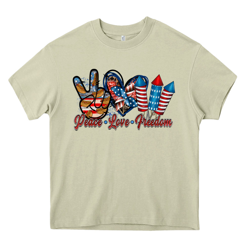 Peace Love Freedom Heavy Core Tee by RacoonDesign | Teevron