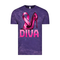 Cloud Purple Breast Cancer Diva Ribbon and Heels Vintage Tee - texasbilliewilder