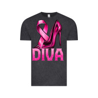 Vintage Black Breast Cancer Diva Ribbon and Heels Vintage Tee - texasbilliewilder