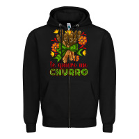 Black Te Gueiro un churro Zipper Hoodie - AdoDesignShop