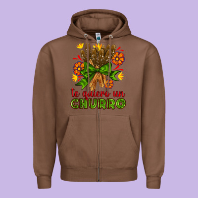 Te Gueiro Un Churro Zipper Hoodie Designed By Adodesignshop